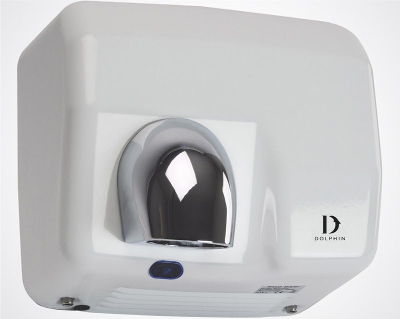 Dolphin commercial white metal hand dryer