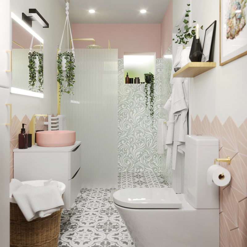 Whimsical and artistic small ensuite ideas
