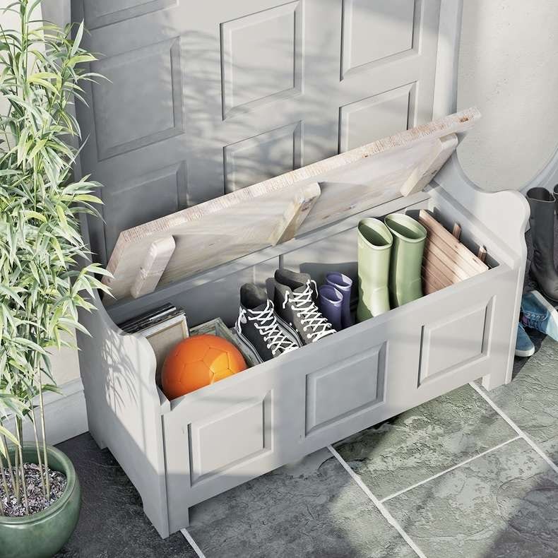 Austin french grey 3 seater monk's bench
