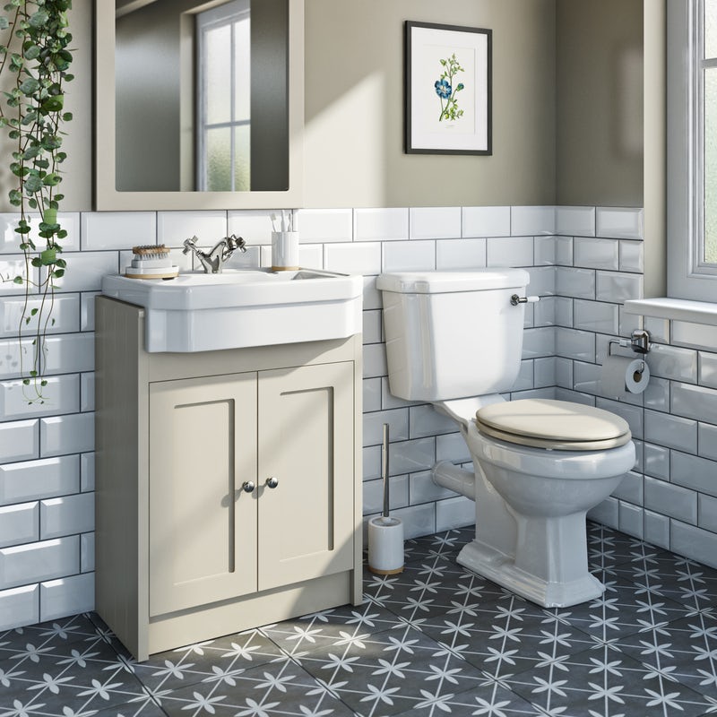 Orchard Dulwich close coupled toilet and Eton vanity unit bathroom suites