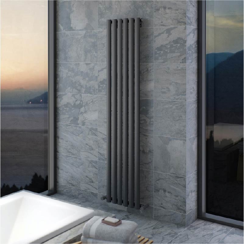 The Heating Co. Salvador anthracite grey single vertical radiator
