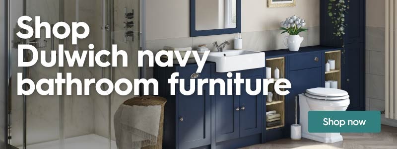 Shop the Dulwich navy bathroom furniture range