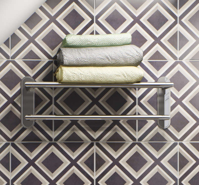 Options contemporary towel shelf