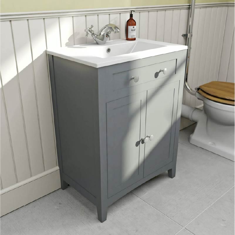 The Bath Co. Camberley grey vanity unit with basin 600mm