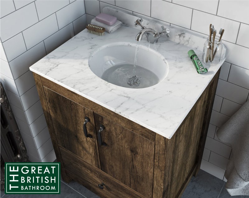 The Bath Co. Dalston floorstanding vanity unit and white marble basin 650mm