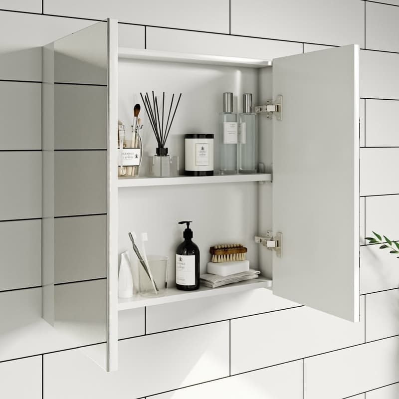 Clarity white mirror cabinet 600 x 600mm