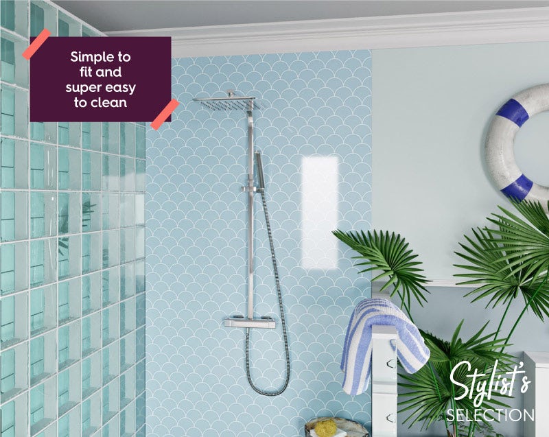 Showerwall Custom Scallop acrylic wall panel