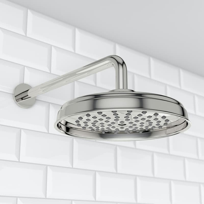 The Bath Co. Winchester traditional shower head with round wall arm