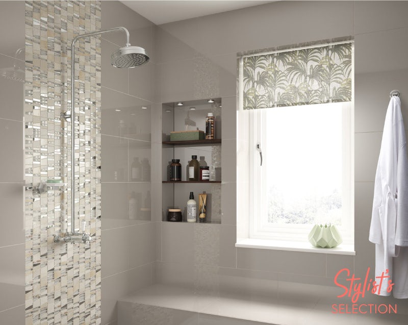 Cadiz light grey flat gloss wall and floor tile 300mm x 600mm