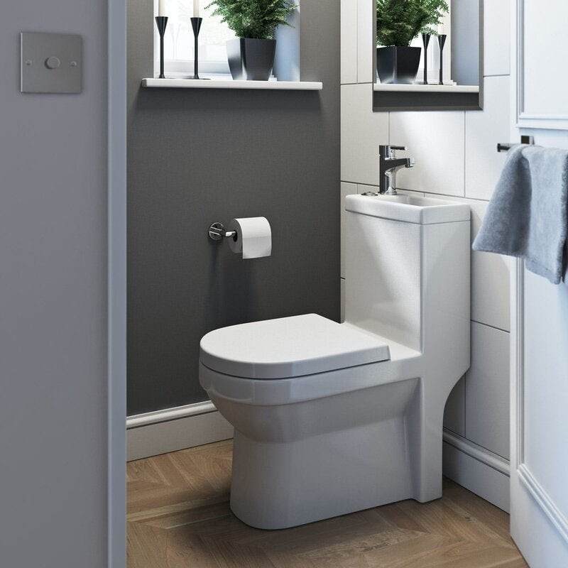 Orchard Wharfe compact all in one toilet and basin unit with tap and waste