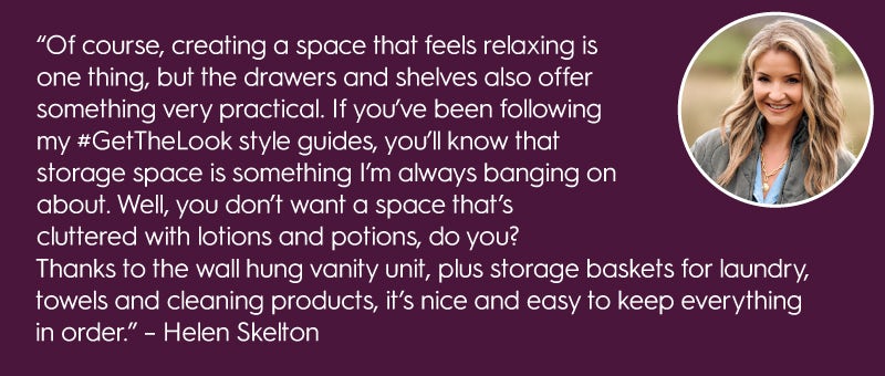 Helen Skelton comments on bathroom storage