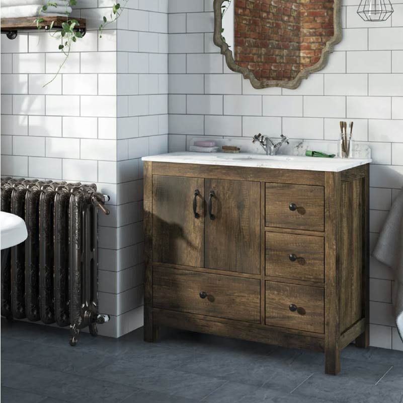 The Bath Co. Dalston floorstanding vanity unit and white marble basin 900mm