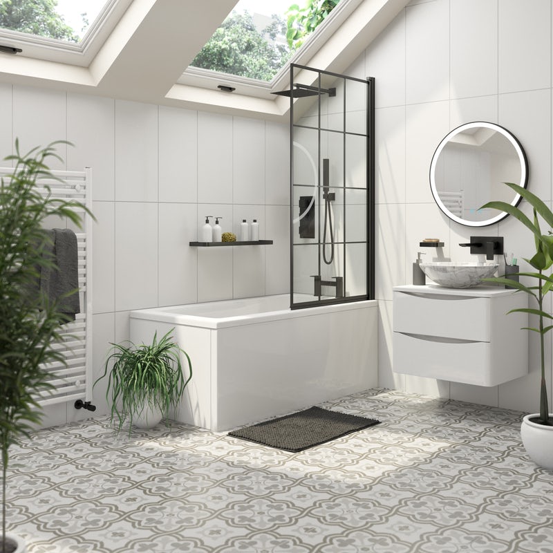 Ruskin grey pre-scored glazed ceramic wall and floor tile