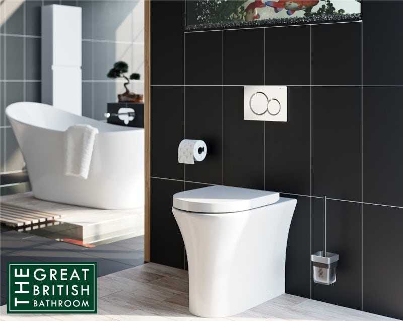 Mode Hardy rimless back to wall toilet with soft close seat and concealed cistern