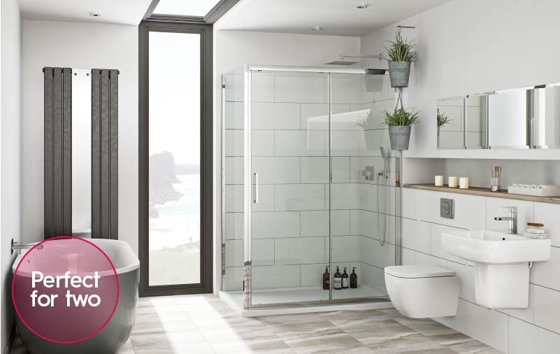Ellis collection bathroom suite with bath and shower