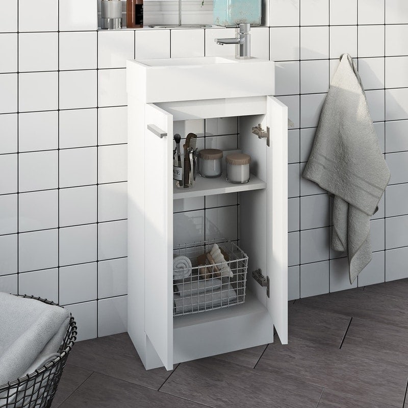 Clarity Compact white cloakroom unit