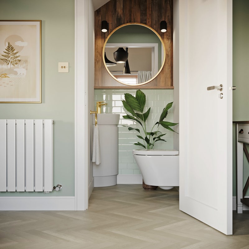 A stylish understairs cloakroom