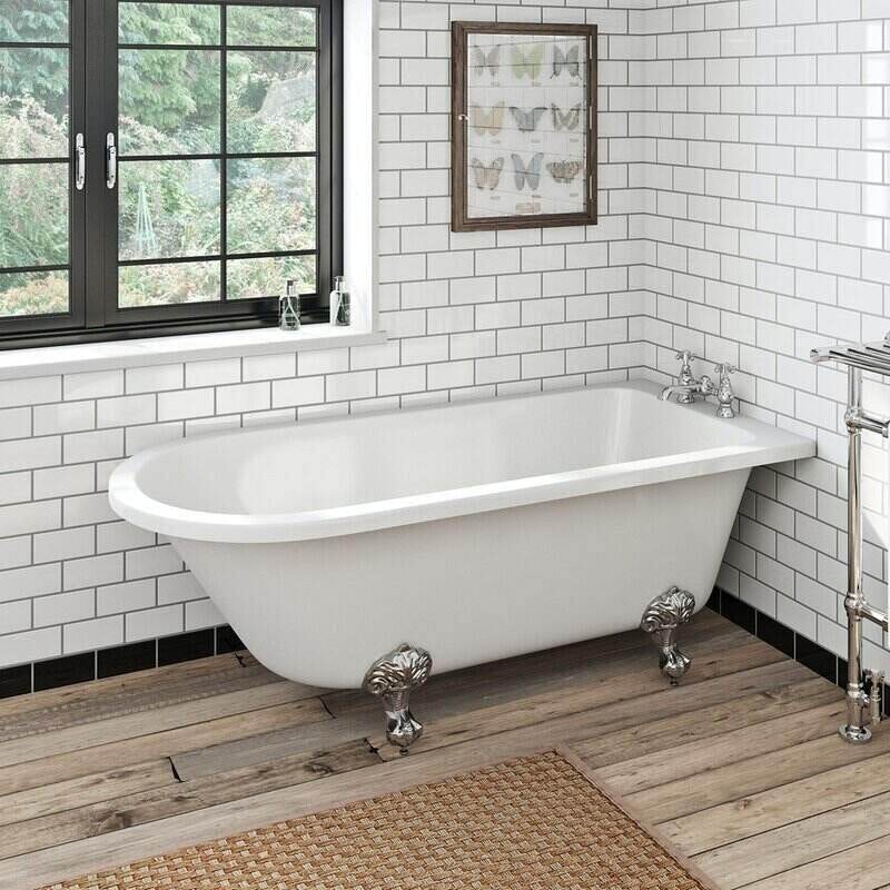 Orchard Dulwich freestanding single ended shower bath 1500 x 780