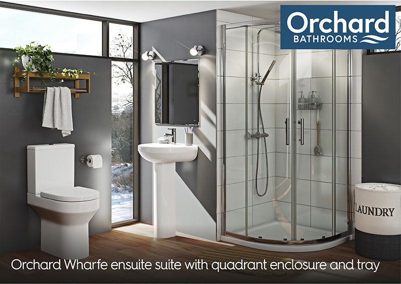 Orchard Wharfe ensuite suite with quadrant enclosure and tray