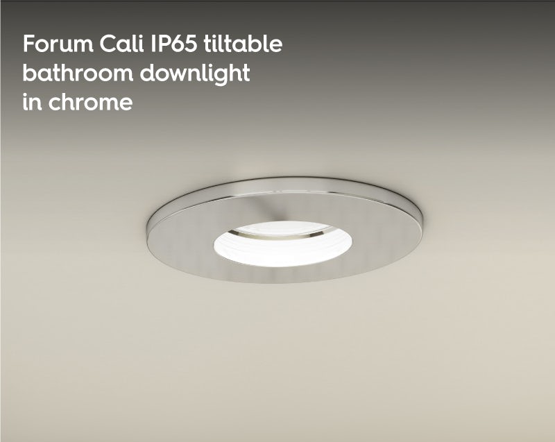 Forum Cali IP65 tiltable bathroom downlight in chrome