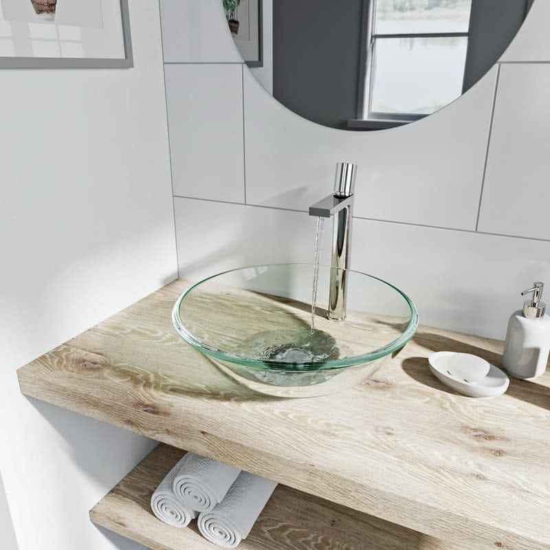 Mode Mackintosh clear glass countertop basin 420mm