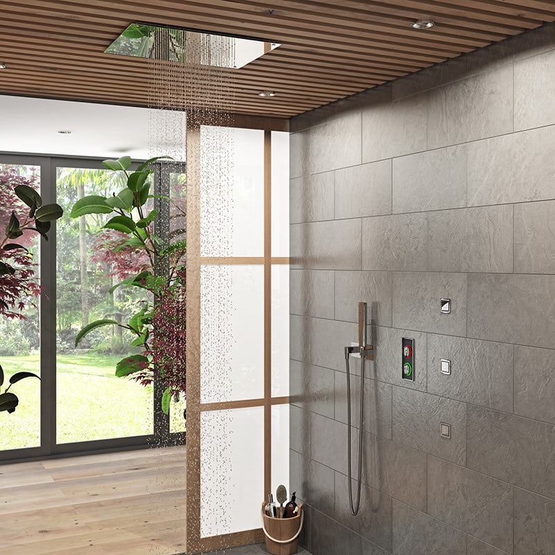 Ando square recessed stainless steel shower head