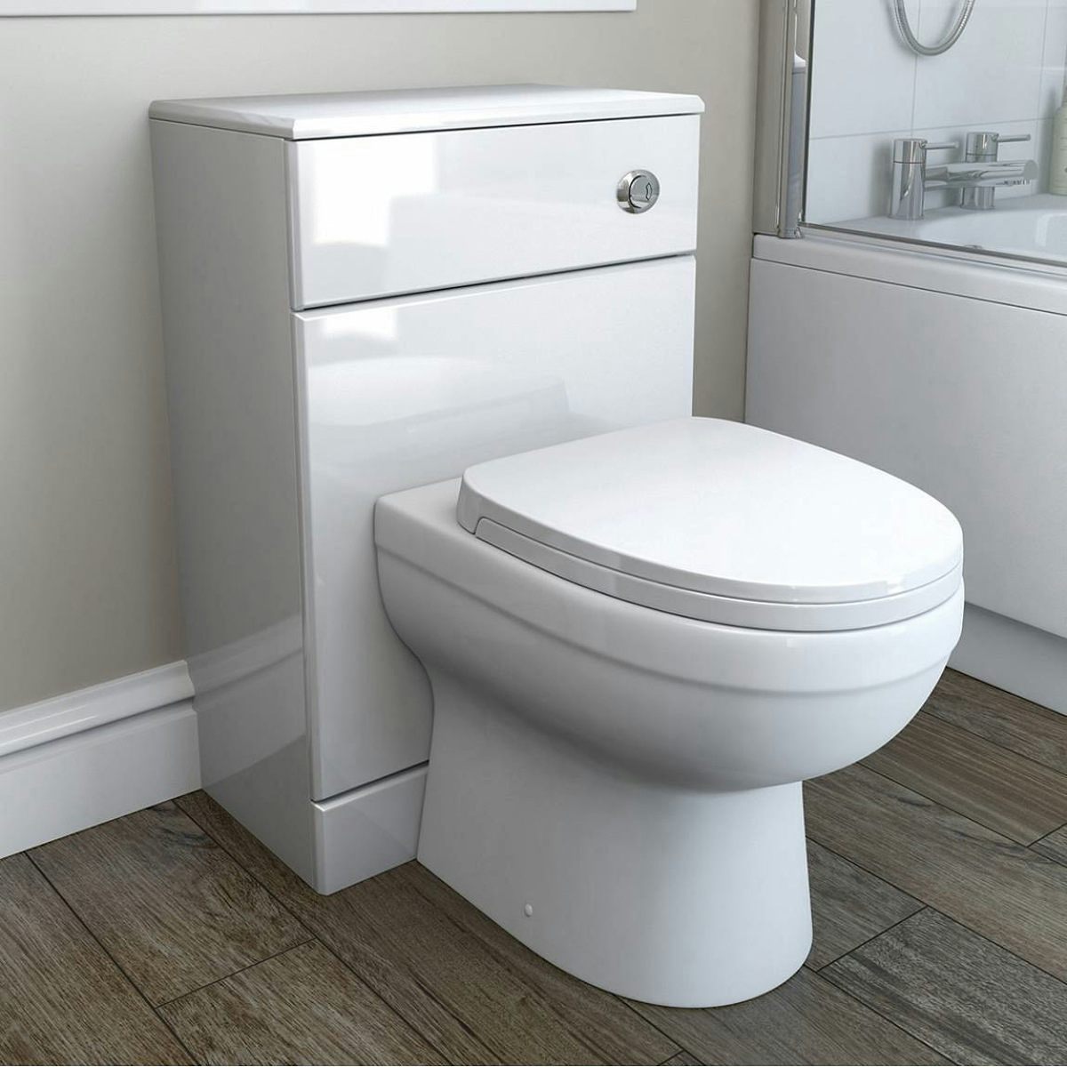 A back to wall toilet with unit