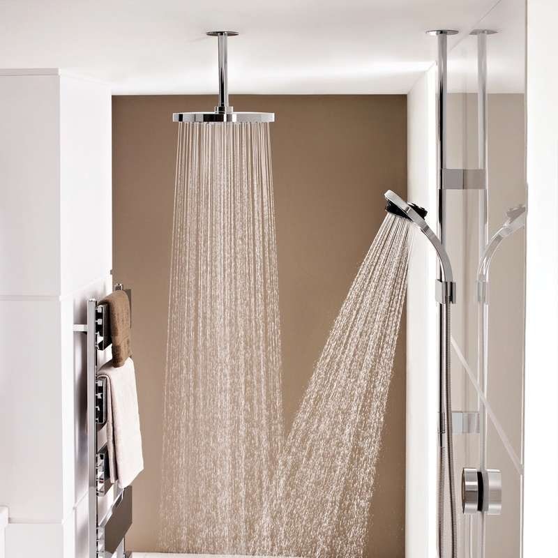 Mira Platinum dual ceiling fed digital shower pumped