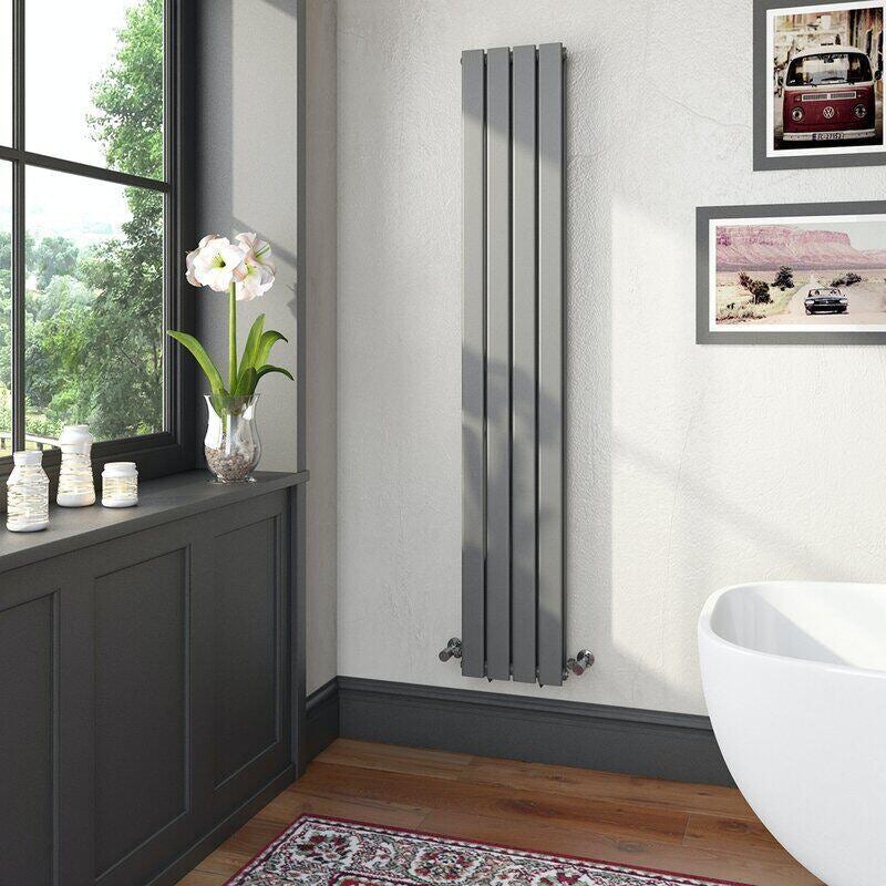 The Heating Co. Bonaire anthracite grey double vertical flat panel radiator