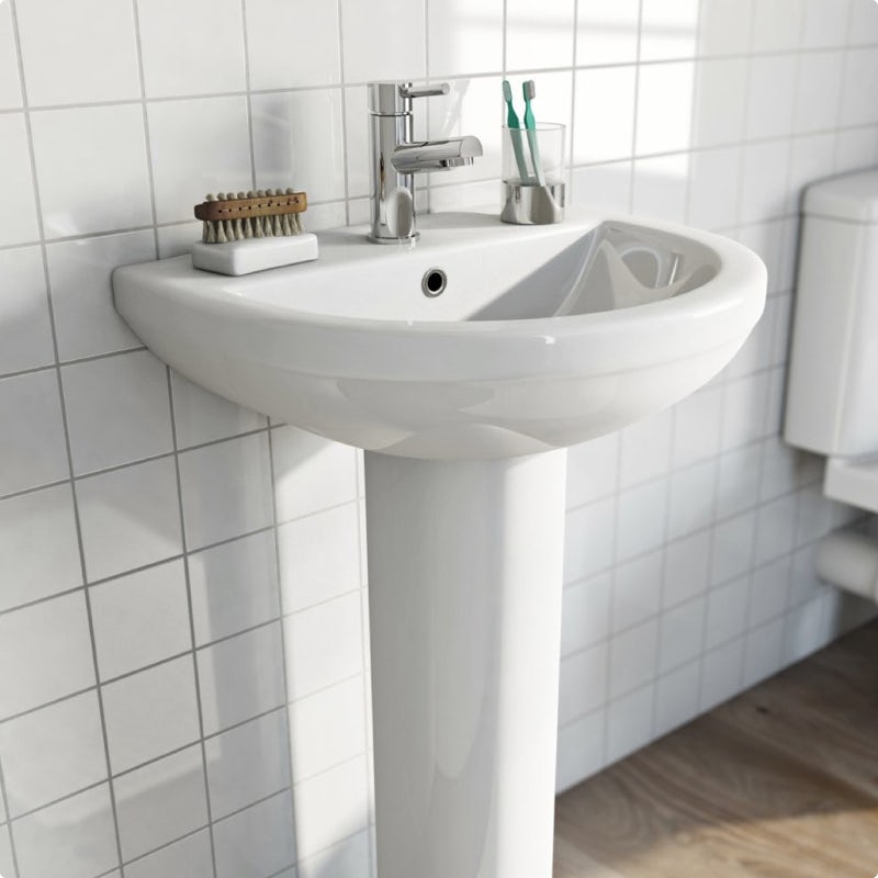 How To Install A Bathroom Sink Or Basin, How To Measure A Bathroom Pedestal Sink
