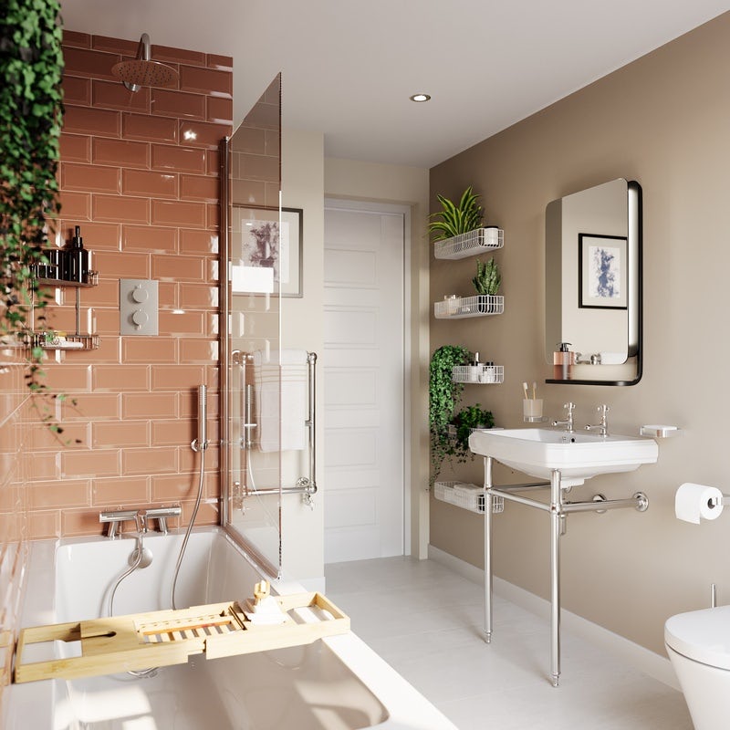 Relaxing small ensuite ideas with bath
