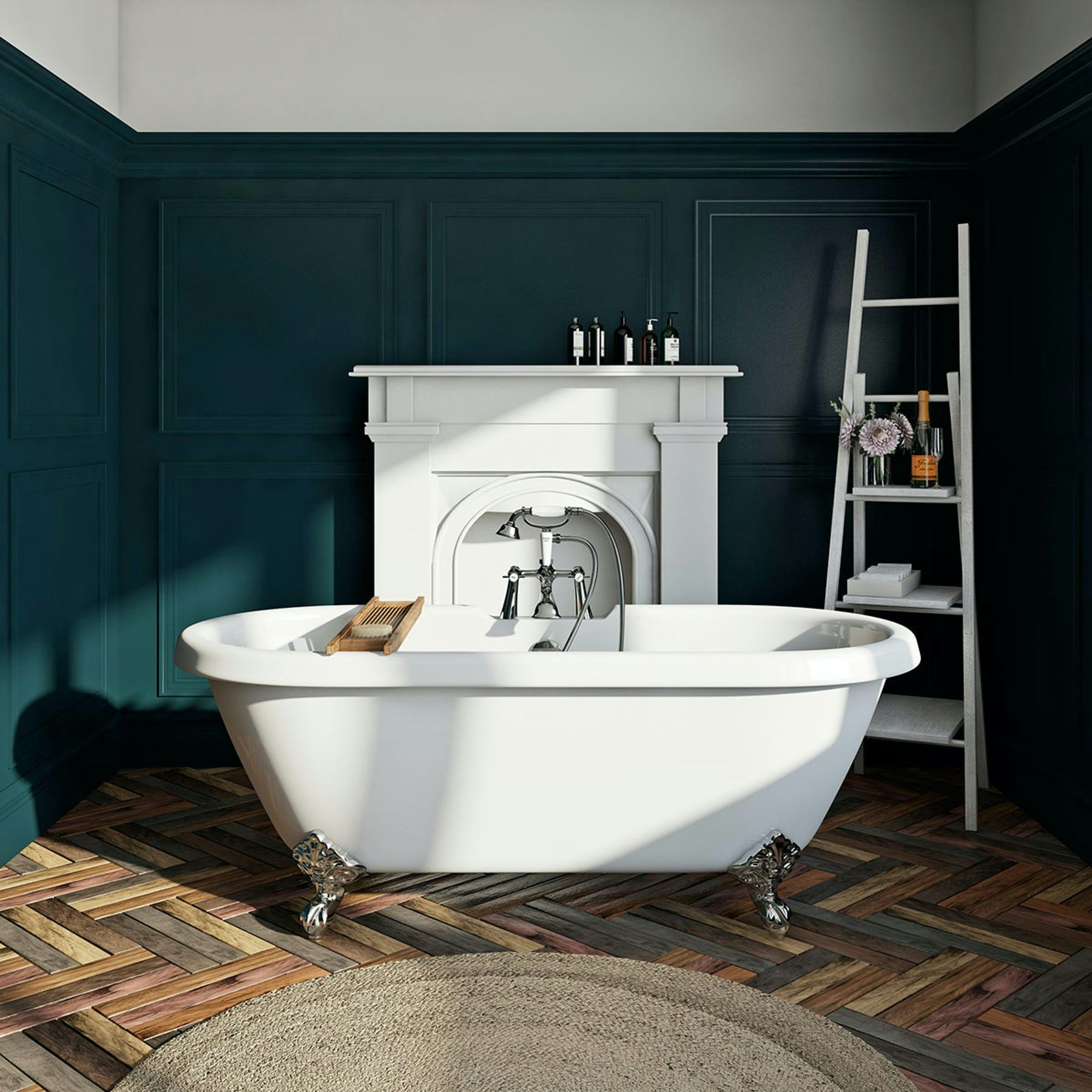 The Bath Co. Dulwich roll top freestanding bath with chrome claw feet