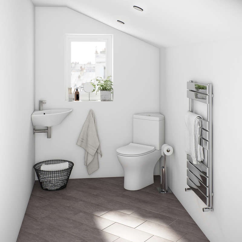 Compact corner cloakroom wall mounted basin
