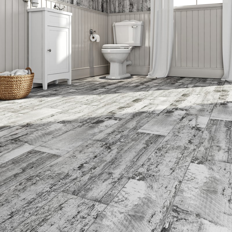 Calcolo Basswood grey wood effect matt wall and floor tile