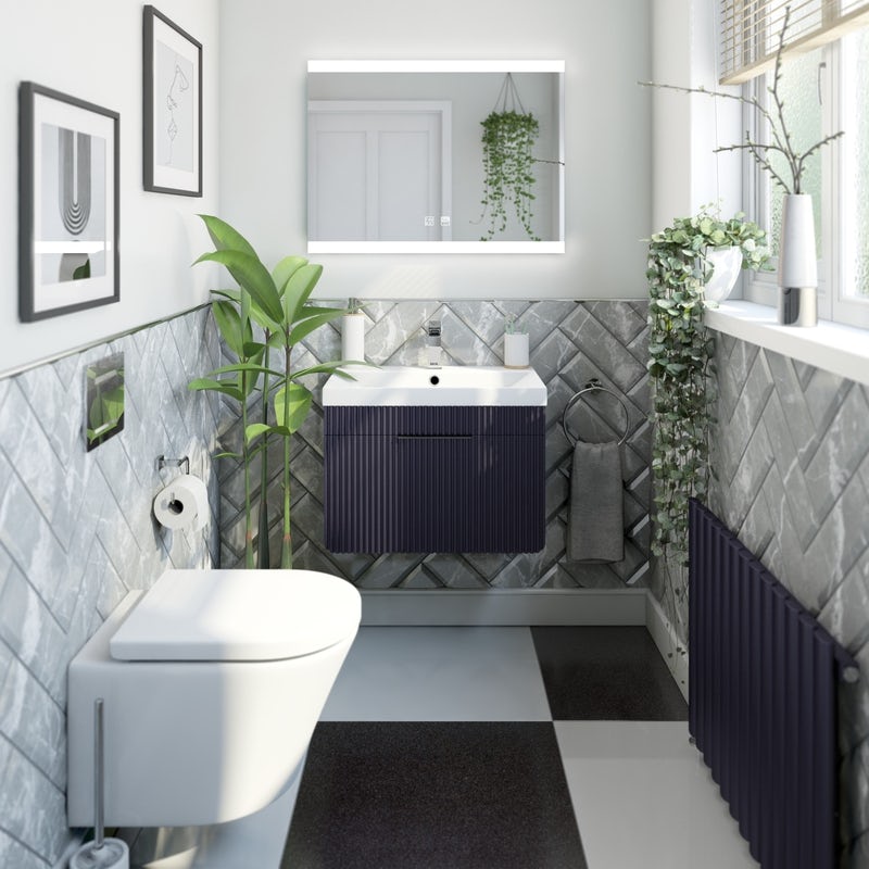 Sleek and contemporary cloakroom
