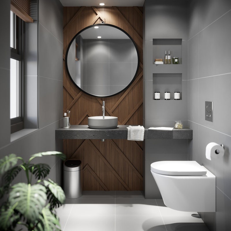 Get the Look: Dark Domain in a small bathroom