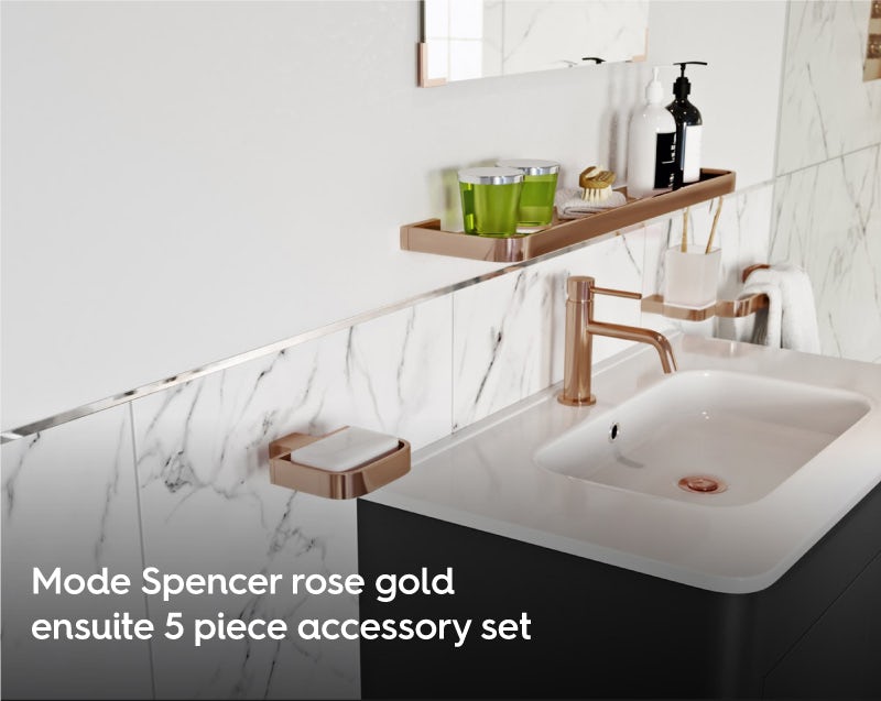Mode Spencer rose gold ensuite 5 piece accessory set
