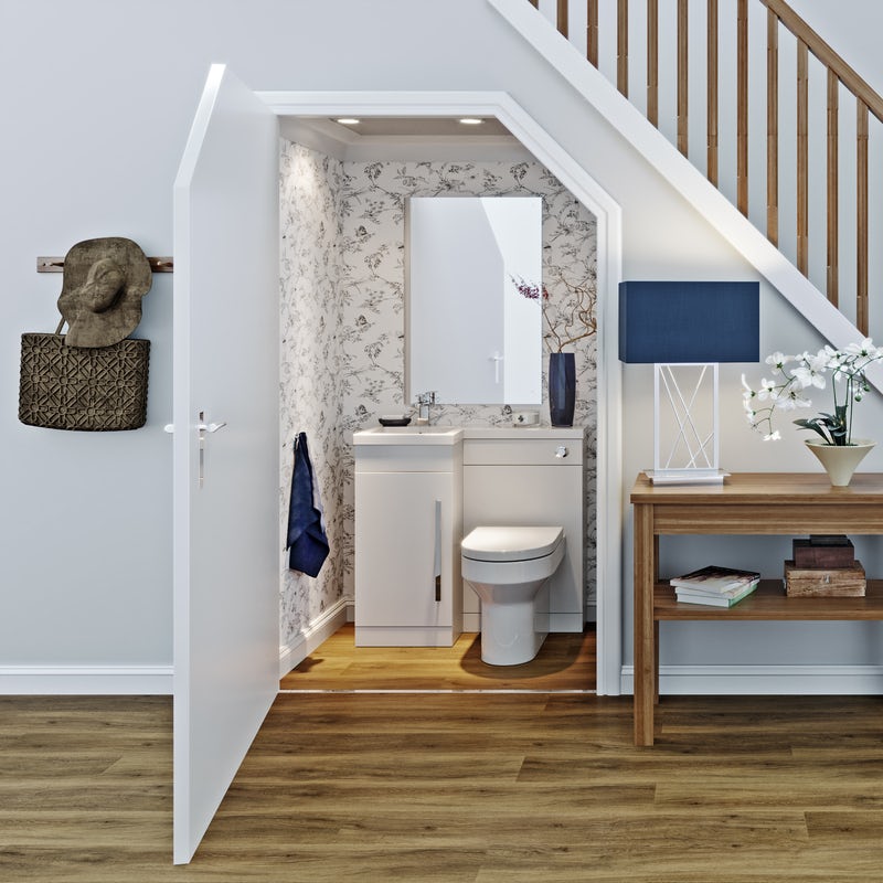 Small understairs cloakroom