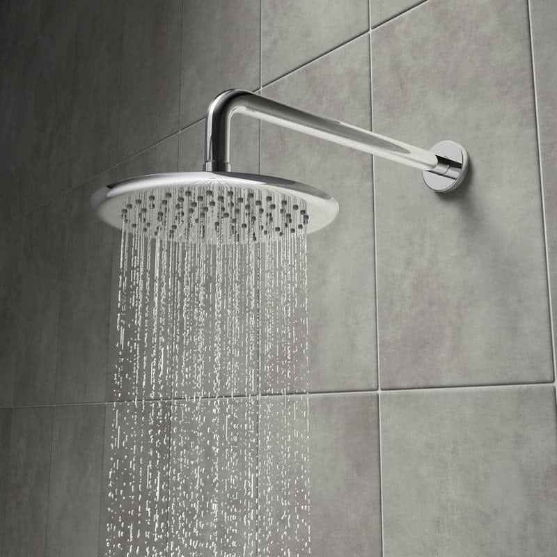 Airmix water saving round shower head 200mm