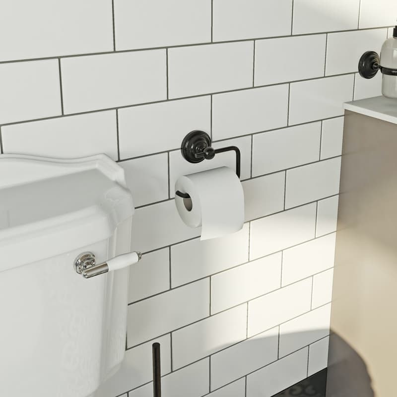 Accents 1805 black toilet roll holder
