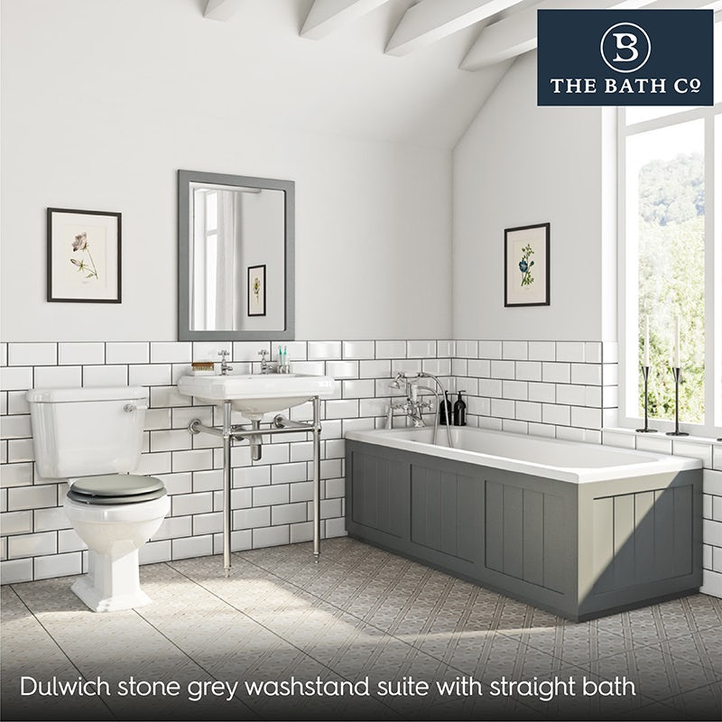 The Bath Co. Dulwich stone grey washstand suite with straight bath