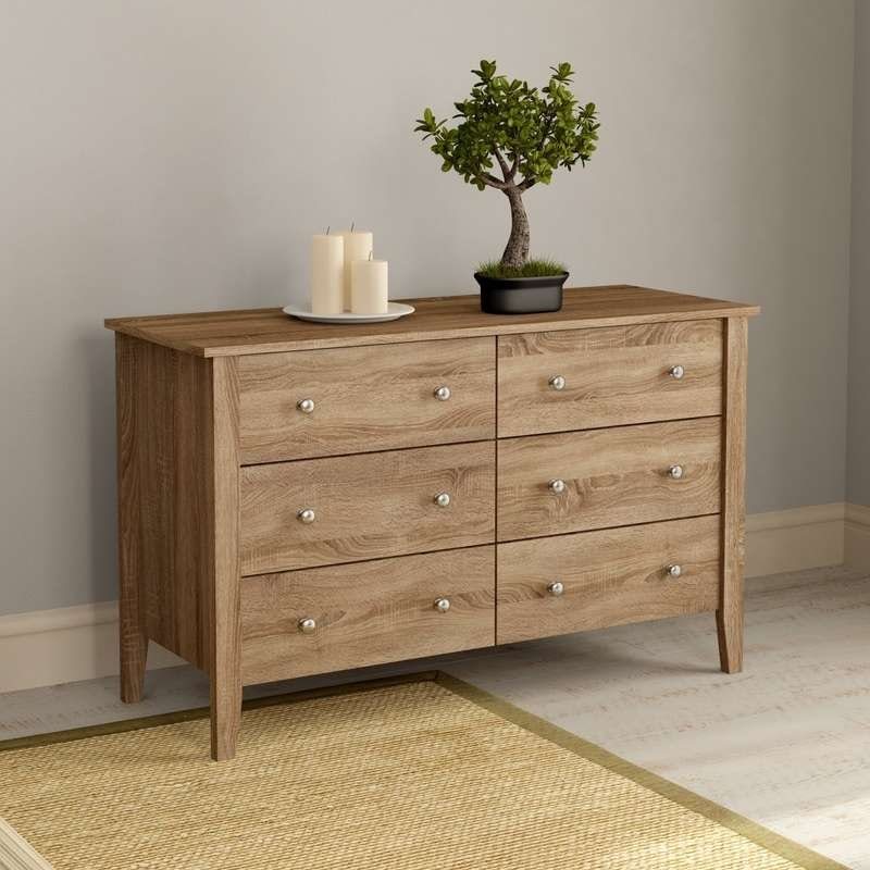 Sydney oak 3 + 3 drawer chest
