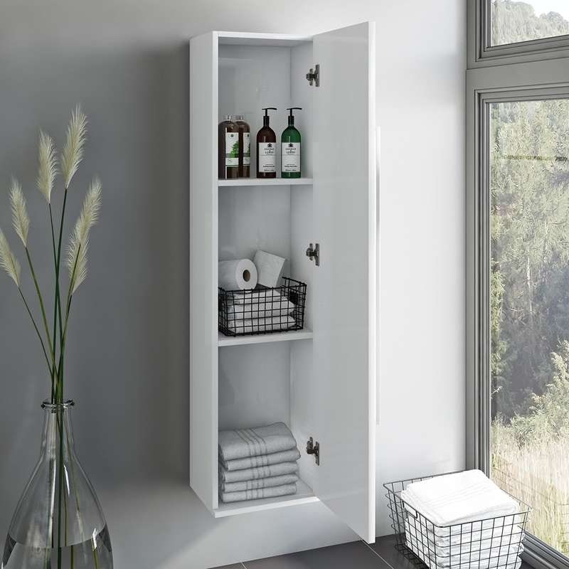 Orchard Derwent white tall wall hung cabinet