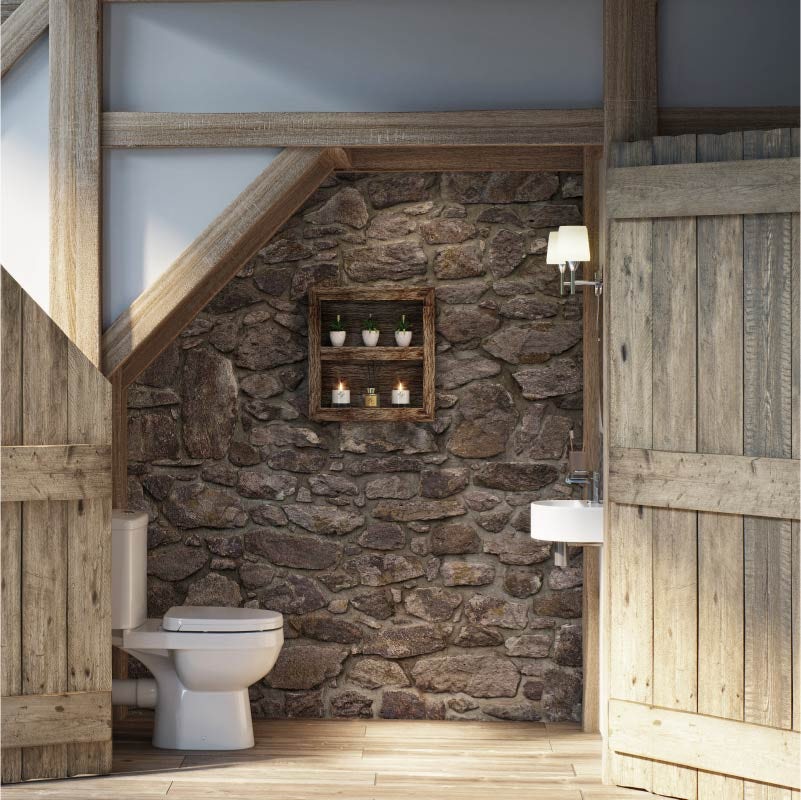 Small cloakroom with outward swinging doors