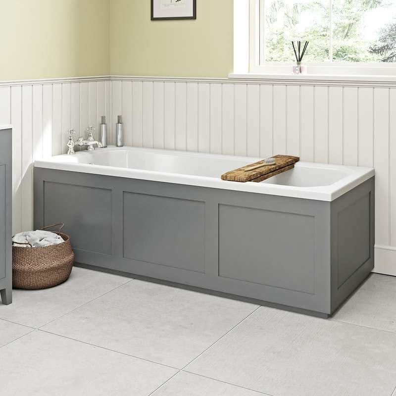 The Bath Co. Camberley grey wooden straight bath front panel 1700mm