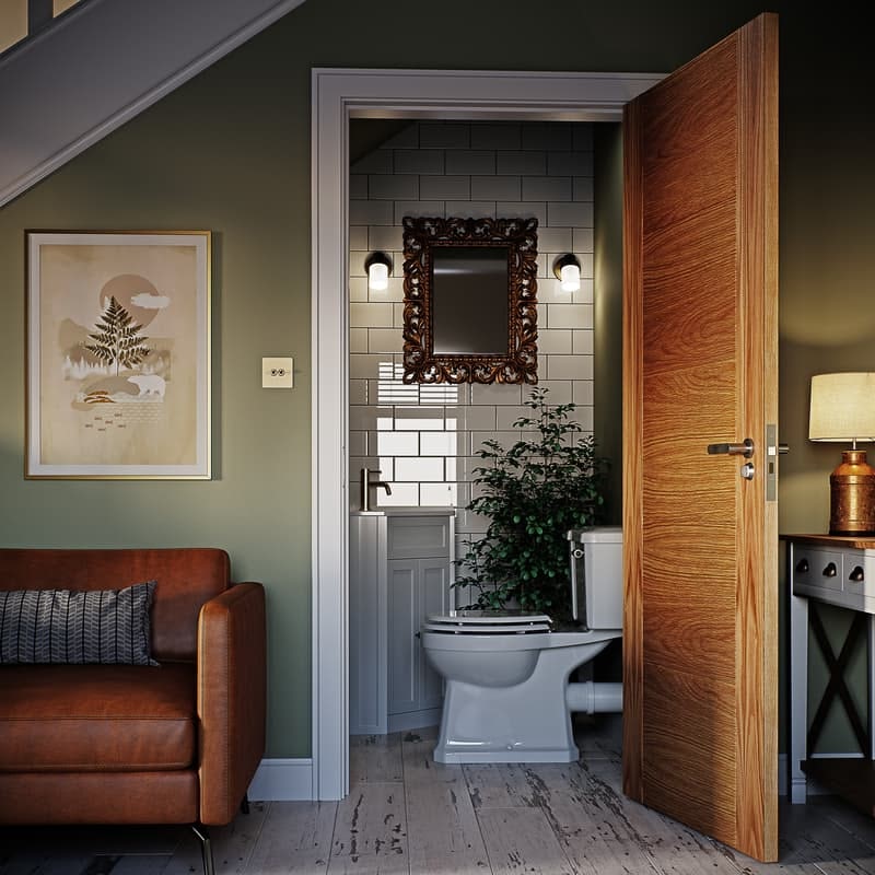 Give your cloakroom an update with the colour of the year: Evergreen Fog