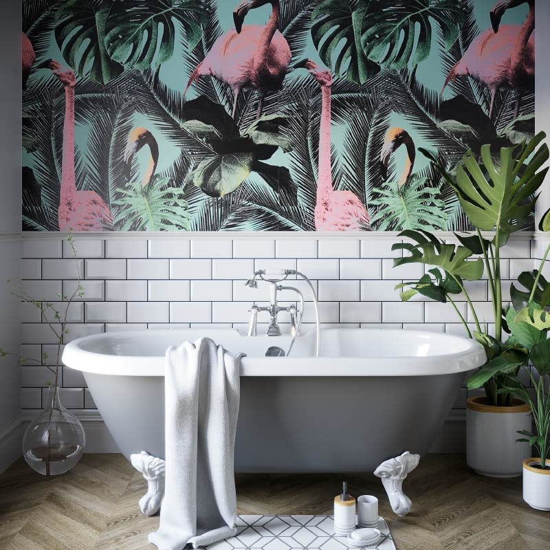 Bathroom trends 2022: Botanical wall art