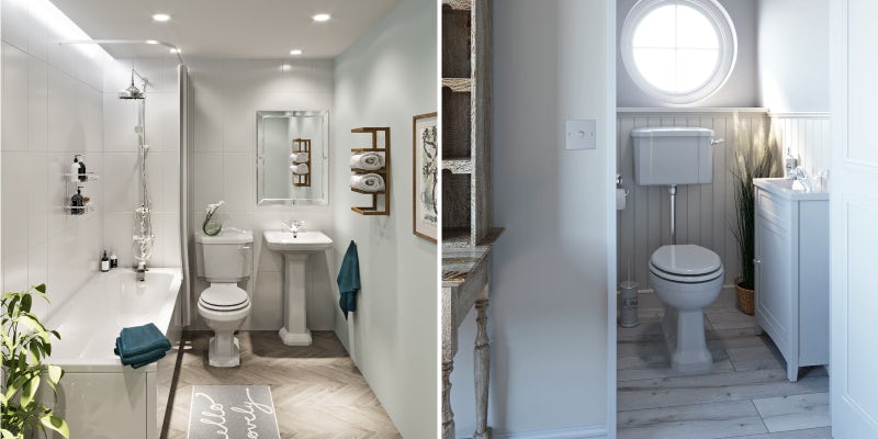 Get the soft neutral look in a small bathroom