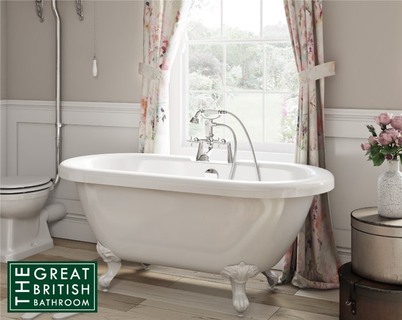 The Bath Co. Dulwich roll top bath with white ball and claw feet