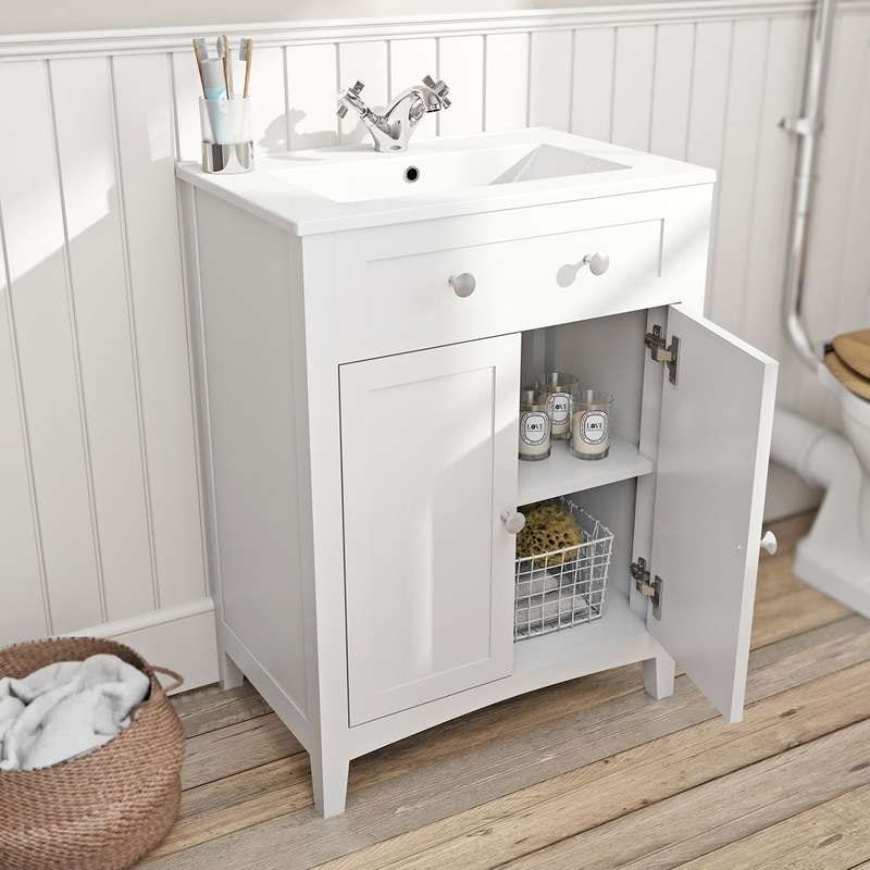 The Bath Co. Camberley white vanity unit with basin 600mm